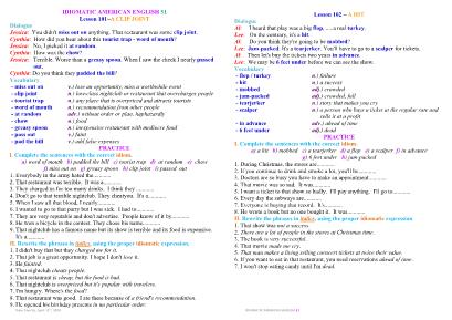 Idiomatic American English - Lesson 101+102 - Thấm Tâm Vy